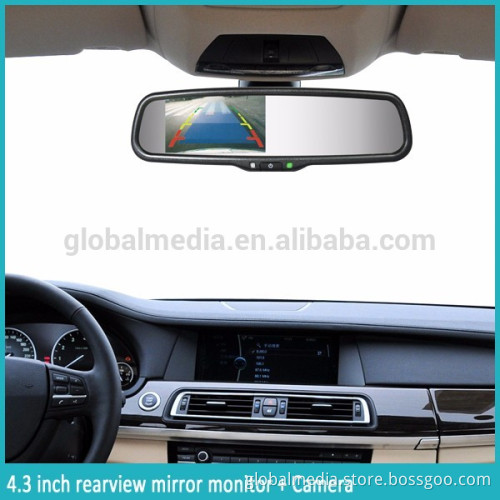 4.3inch high brightness monitor with backup camera display car rearview mirror